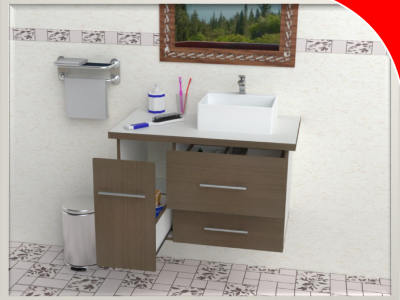 MUEBLE DE BAÑO BOREAL COLOR NUEZ BLANCO